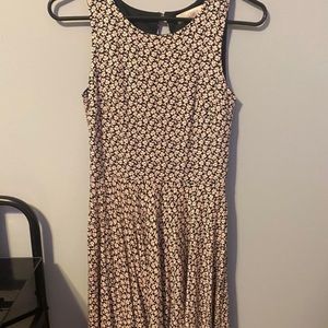 floral black and white loft dress